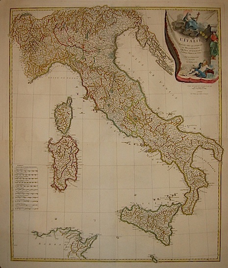 Anville (d') Jean Baptiste Bourguignon (1697-1782) L'Italie publiée sous les auspices de Monseigneur le duc d'Orleans... 1743 Parigi